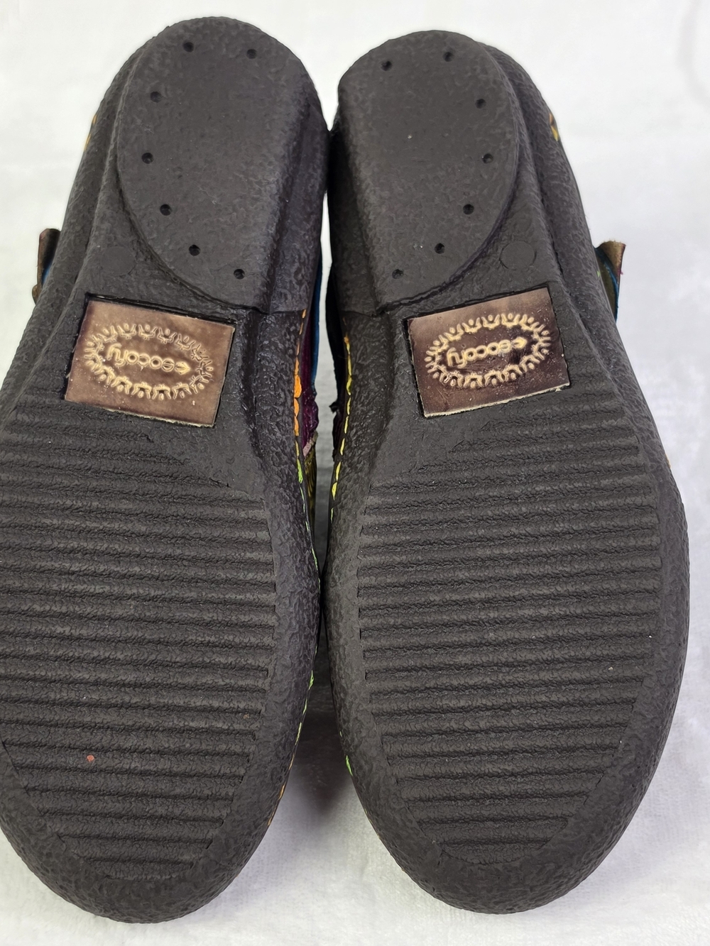 Socofy Shoes Womens 39 Floral Ankle Boots Burgundy Blue Green Zip Comfort Casual - Picture 9 of 12